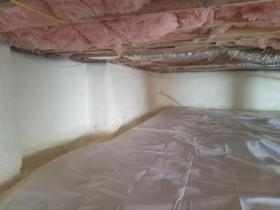 Crawl space encapsulation with closed-cell spray foam for Roof Waterproofing in Pooler